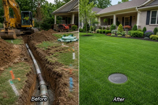 Lateral Sewer line Repair Before and after