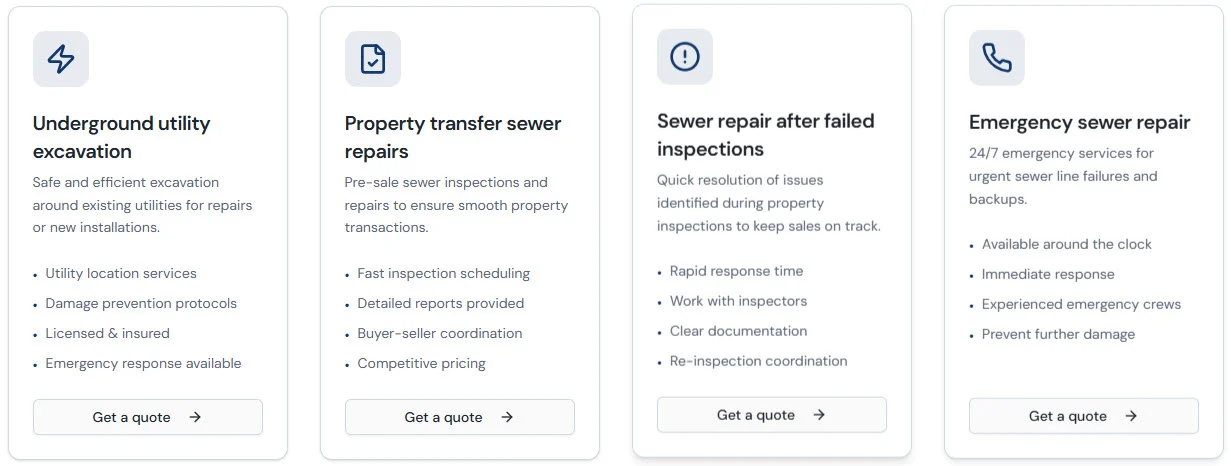 Four excavation services