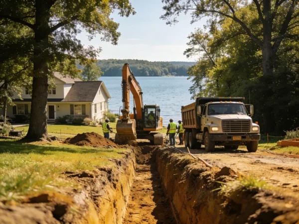 lakefront sewer excavation harveys lake 600