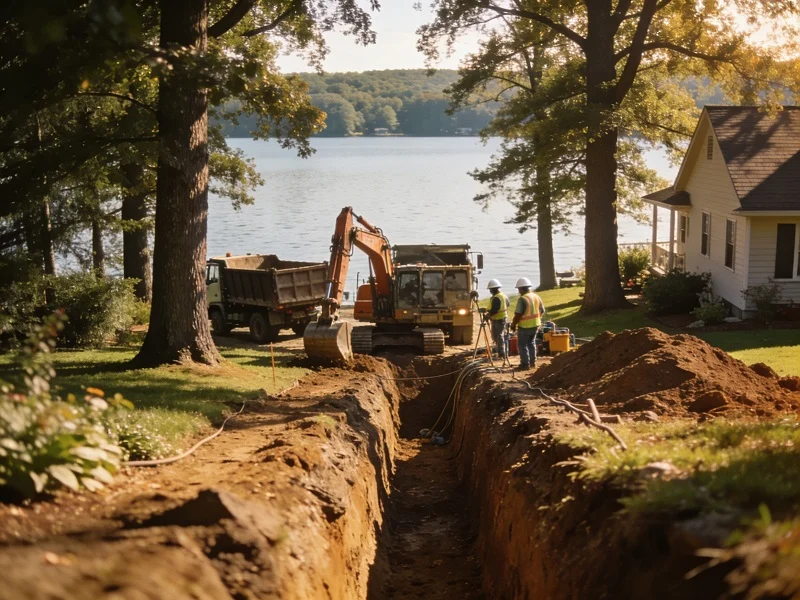 Sewer line repair project near Harveys Lake Pennsylvania