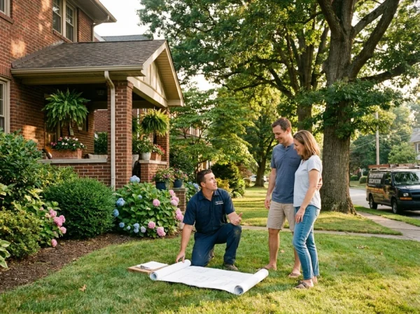 Homeowner discussing sewer repairs before property sale in Shavertown